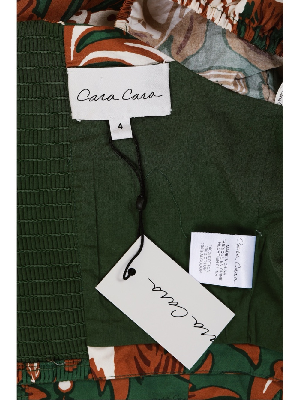 Sz 4 Cara Cara Cotton Fruit Basket Sagaponack Cropped Puff Sleeve Top NWT - Picture 4 of 5